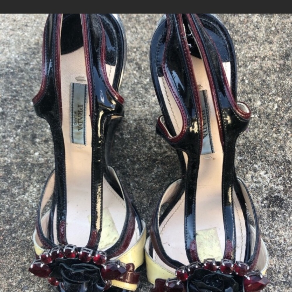Prada flame rocket heel wedge shoes size 39